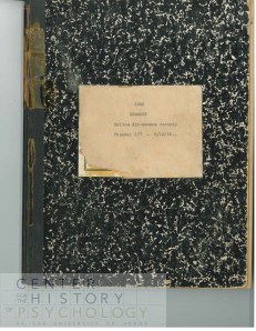 Theodore Christian Schneirla's Notebook. 