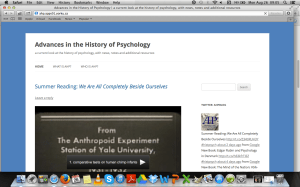 Advances in the History of Psychology