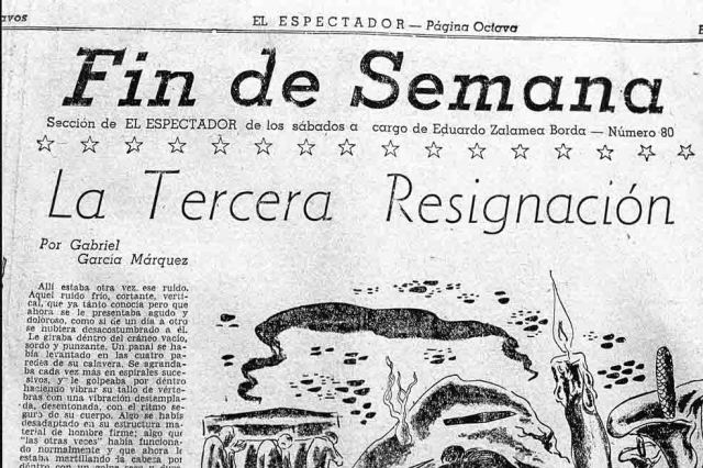Página del diario El Espectador, donde apareció publicado el primer cuento de GGM en 1947.