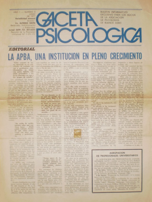 Gaceta año 1, num 3 editorial Beatriz